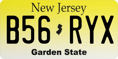 NJ license plate B56RYX