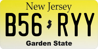 NJ license plate B56RYY