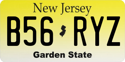NJ license plate B56RYZ