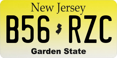 NJ license plate B56RZC