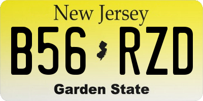 NJ license plate B56RZD