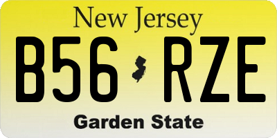 NJ license plate B56RZE