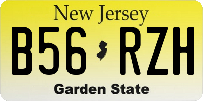 NJ license plate B56RZH