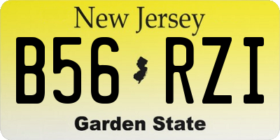 NJ license plate B56RZI