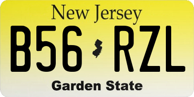 NJ license plate B56RZL