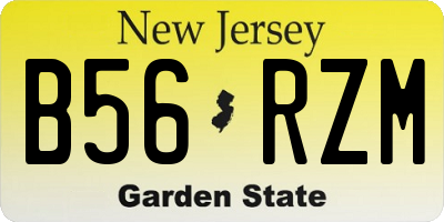 NJ license plate B56RZM