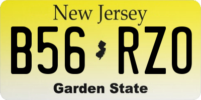 NJ license plate B56RZO
