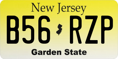 NJ license plate B56RZP