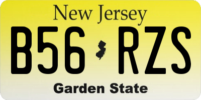 NJ license plate B56RZS