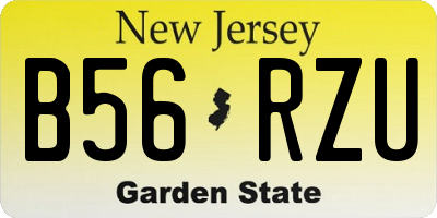 NJ license plate B56RZU