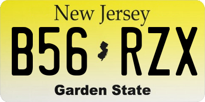 NJ license plate B56RZX