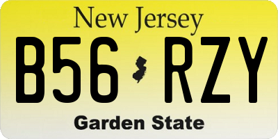 NJ license plate B56RZY