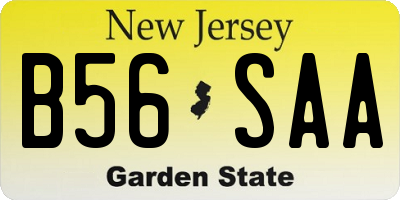 NJ license plate B56SAA