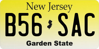 NJ license plate B56SAC