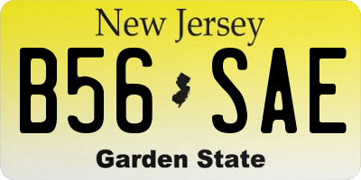 NJ license plate B56SAE