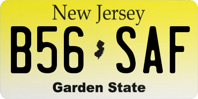 NJ license plate B56SAF