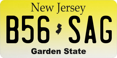 NJ license plate B56SAG