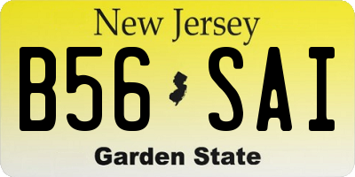 NJ license plate B56SAI