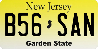 NJ license plate B56SAN