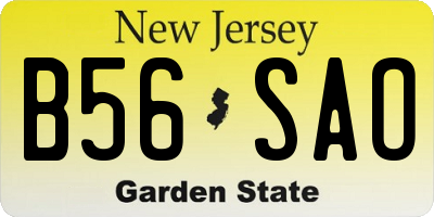 NJ license plate B56SAO