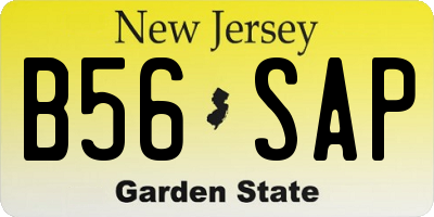 NJ license plate B56SAP