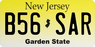 NJ license plate B56SAR