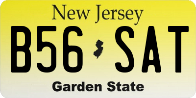 NJ license plate B56SAT