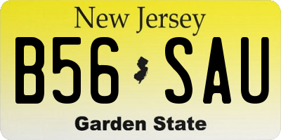 NJ license plate B56SAU