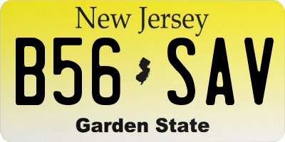 NJ license plate B56SAV