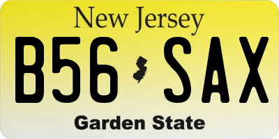 NJ license plate B56SAX