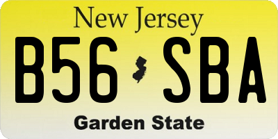 NJ license plate B56SBA