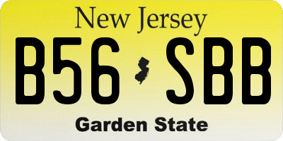 NJ license plate B56SBB