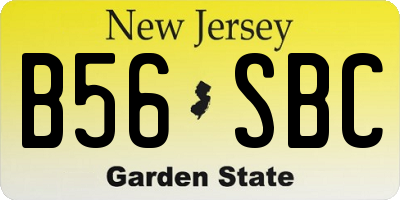 NJ license plate B56SBC
