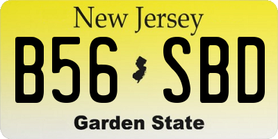NJ license plate B56SBD