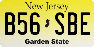 NJ license plate B56SBE