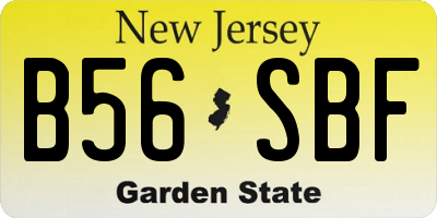 NJ license plate B56SBF