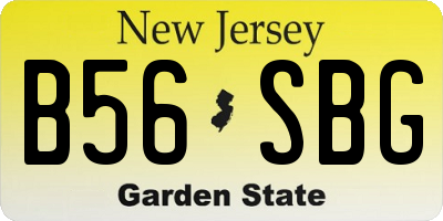 NJ license plate B56SBG