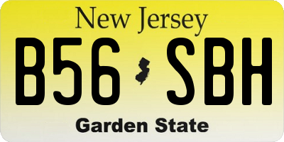 NJ license plate B56SBH