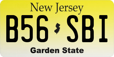 NJ license plate B56SBI