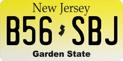 NJ license plate B56SBJ
