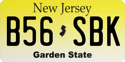 NJ license plate B56SBK