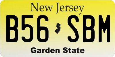 NJ license plate B56SBM