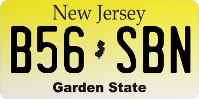 NJ license plate B56SBN
