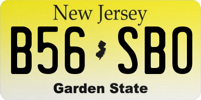 NJ license plate B56SBO