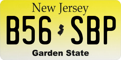 NJ license plate B56SBP
