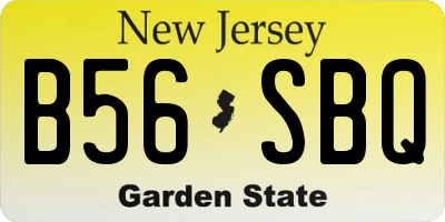 NJ license plate B56SBQ