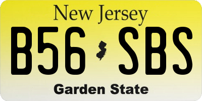 NJ license plate B56SBS