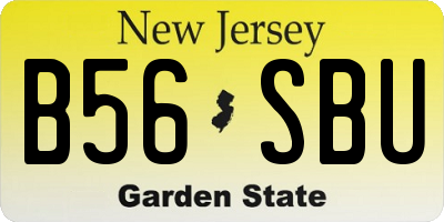 NJ license plate B56SBU
