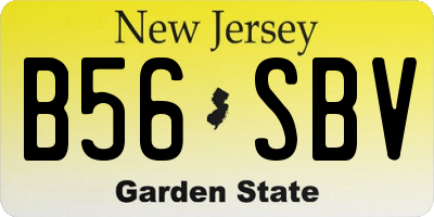 NJ license plate B56SBV