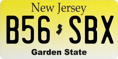 NJ license plate B56SBX